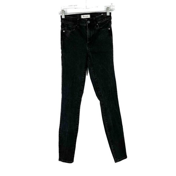 Madewell Tall 9" High-Riser Skinny Skinny Jeans in Black Frost Size 25 T T704 - Picture 2 of 11
